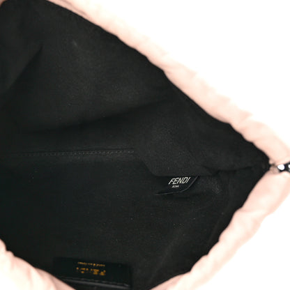 Fendi Soft Nappa Logo Small Drawstring Pouch Bag Rosa Quarzo Black 5 of 10