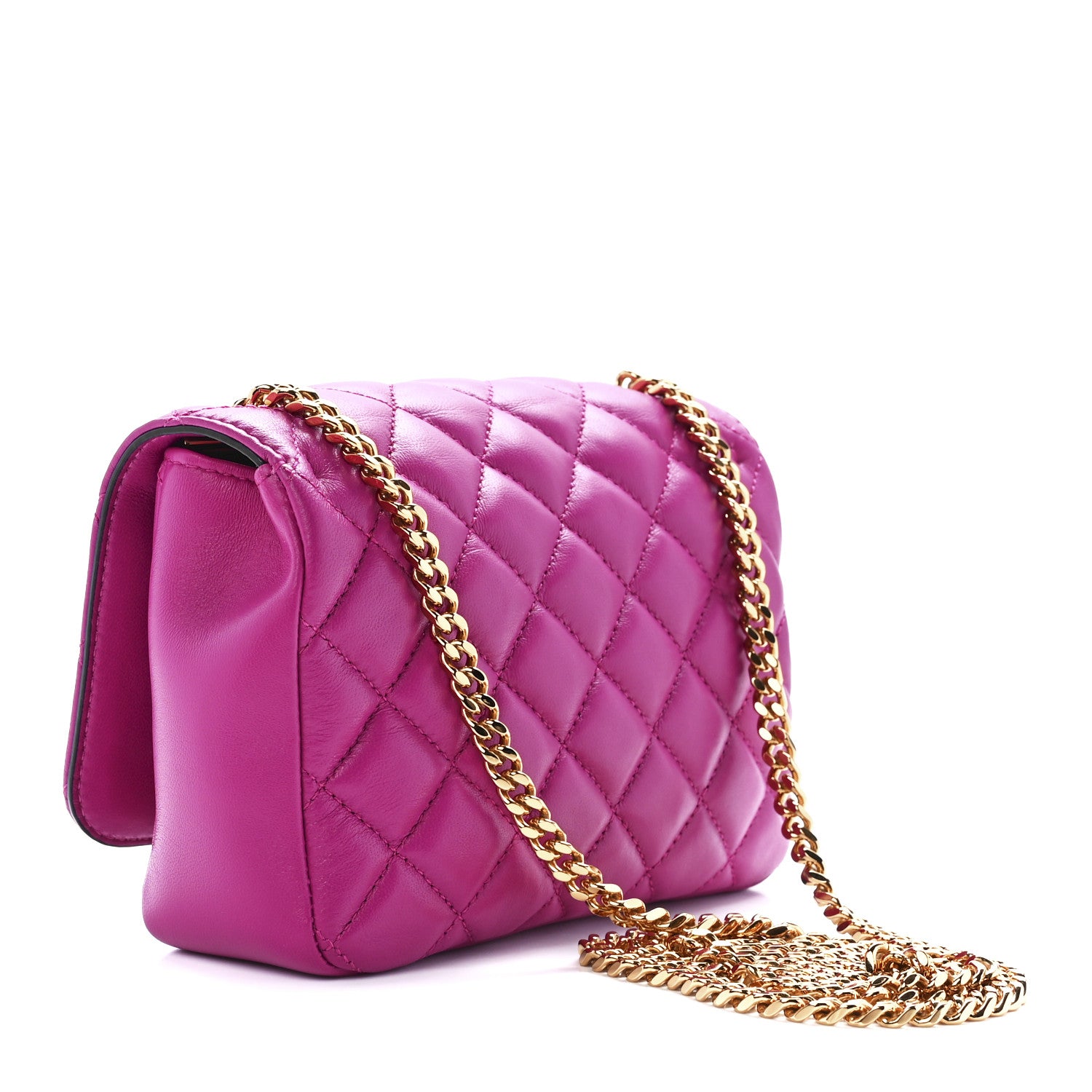 Versace Nappa Quilted Small Medusa Chain Crossbody Pink 3 of 12
