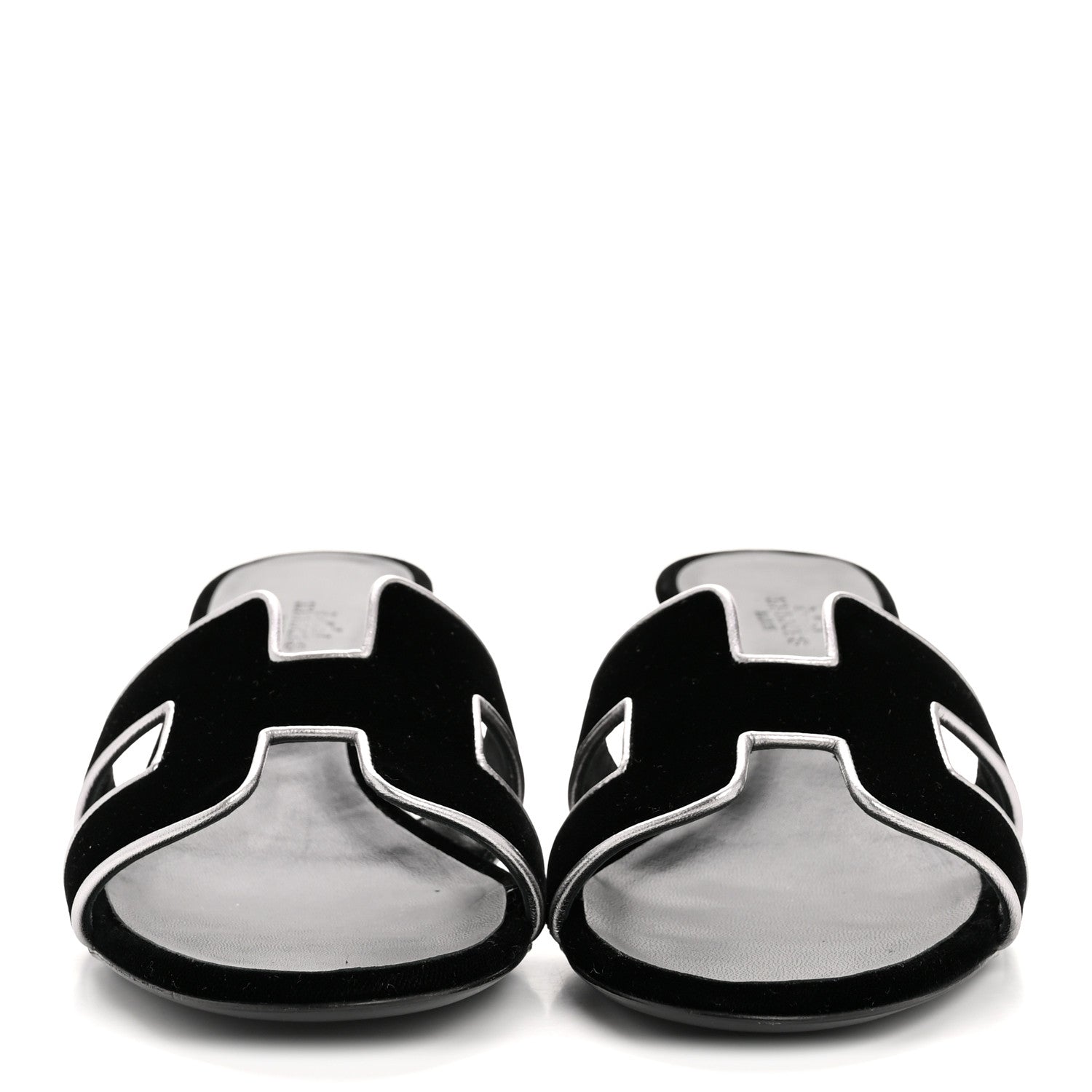 Hermes Velvet Nappa Oasis Sandals 39  39 Argent Vieilli 3 of 9
