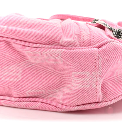 Balenciaga Denim BB Monogram Le Cagole Shoulder Bag XS Pink 9 of 11