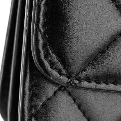 Chanel Calfskin Quilted Mini Maxi Pearls Wallet On Chain WOC Black 12 of 13