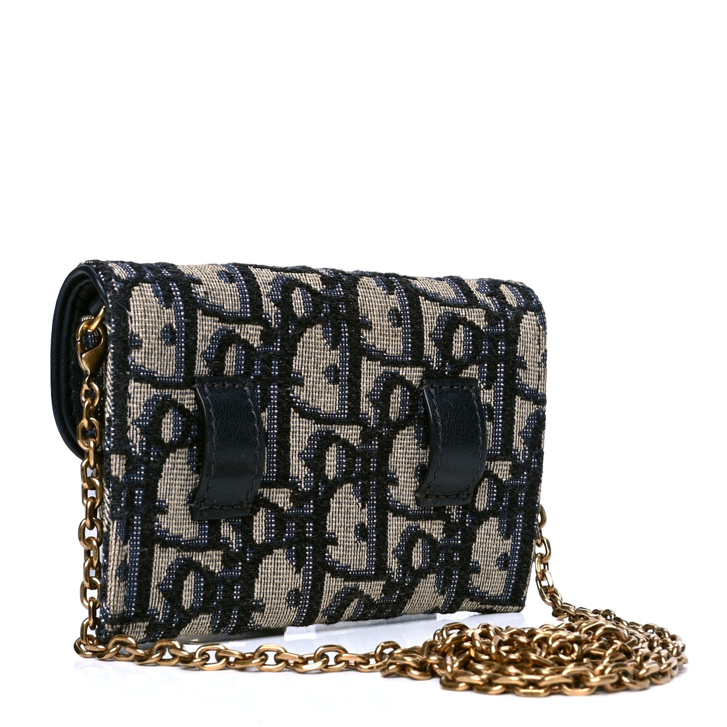 Oblique Nano Saddle Chain Pouch Blue