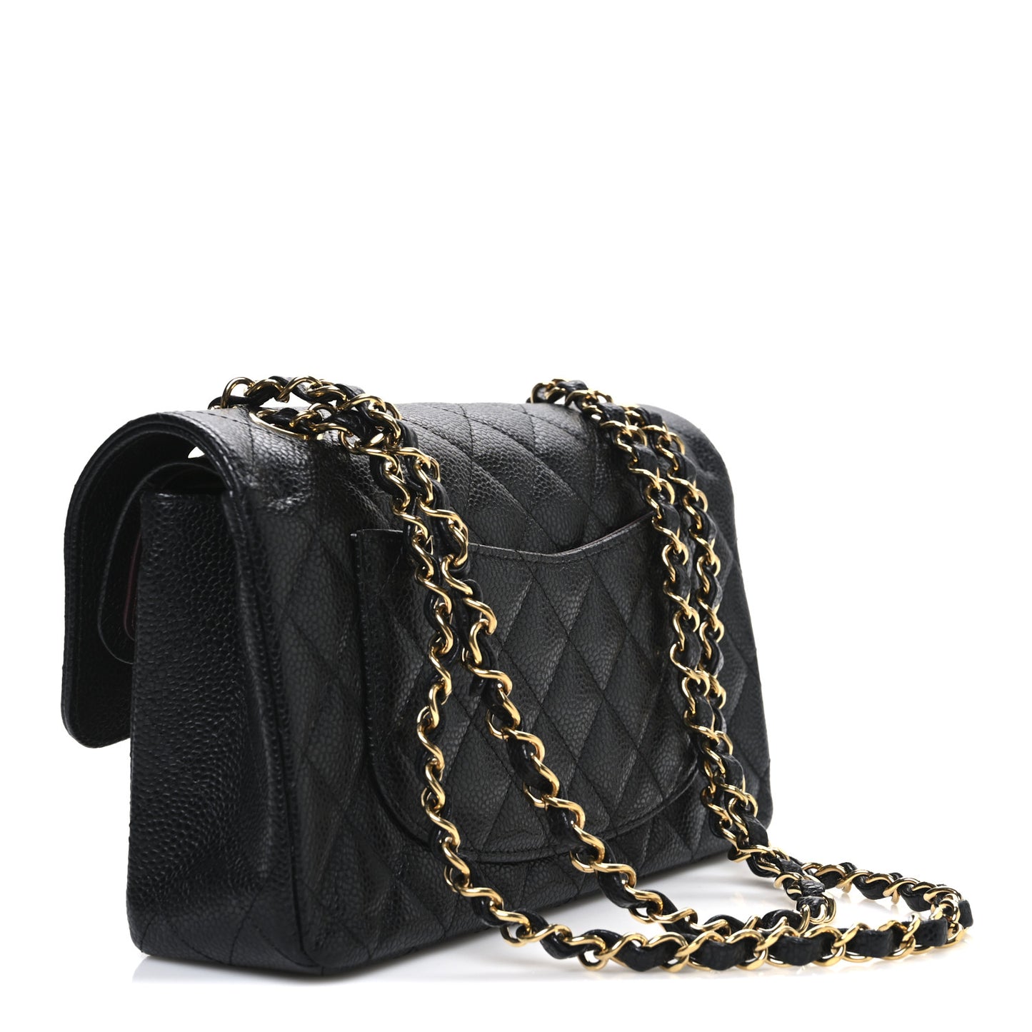 Caviar Quilted Small Double Flap Black
