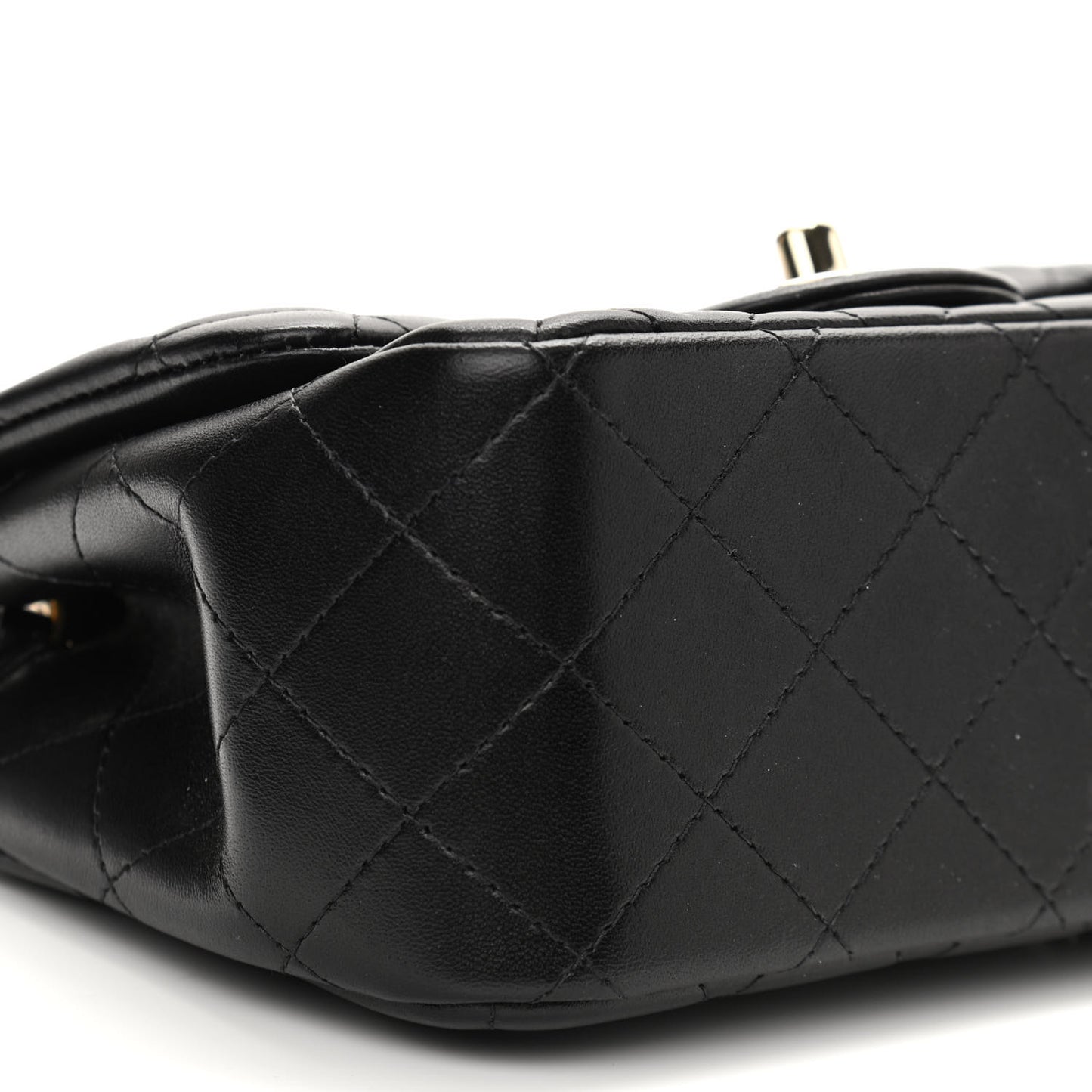 Lambskin Quilted Mini Square Flap Black