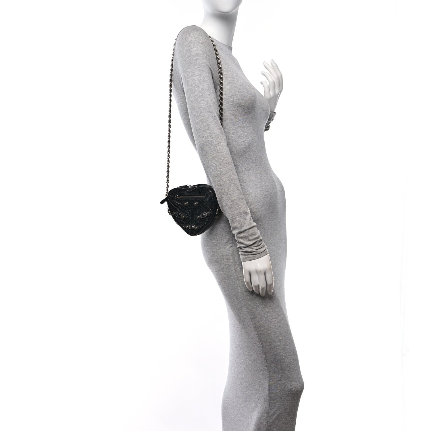 Balenciaga Agneau Arena Mini Le Cagole Heart Bag Black 2 of 8