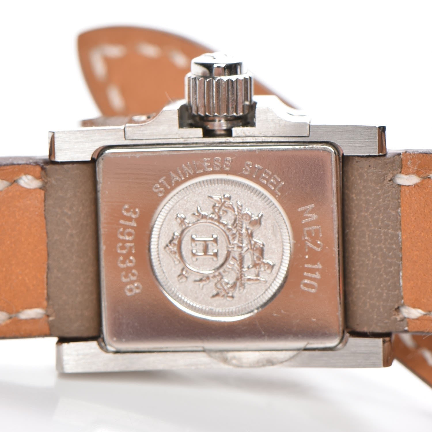 Hermes Stainless Steel Swift 16mm Medor Double Tour Quartz Watch Etoupe 4 of 11