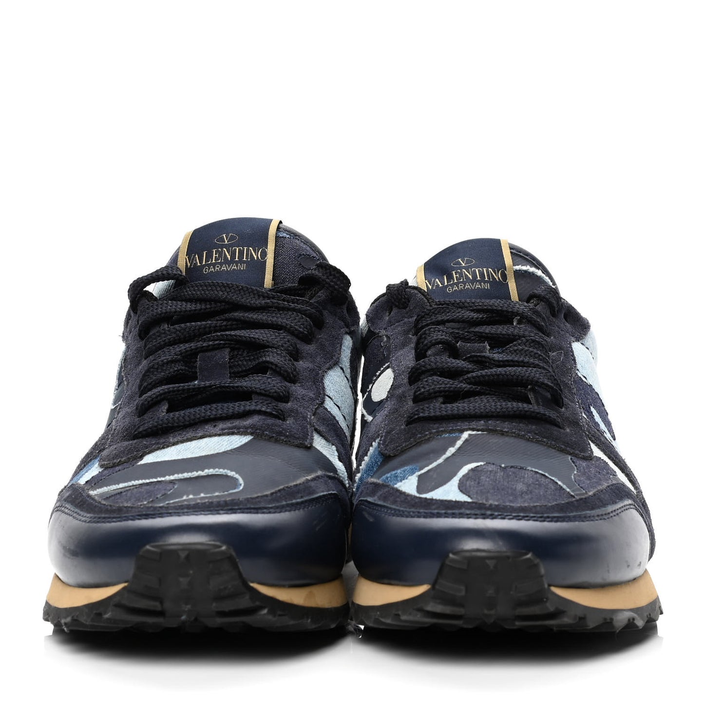 Denim Suede Camouflage Mens Rockrunner Sneakers Blue Multicolor