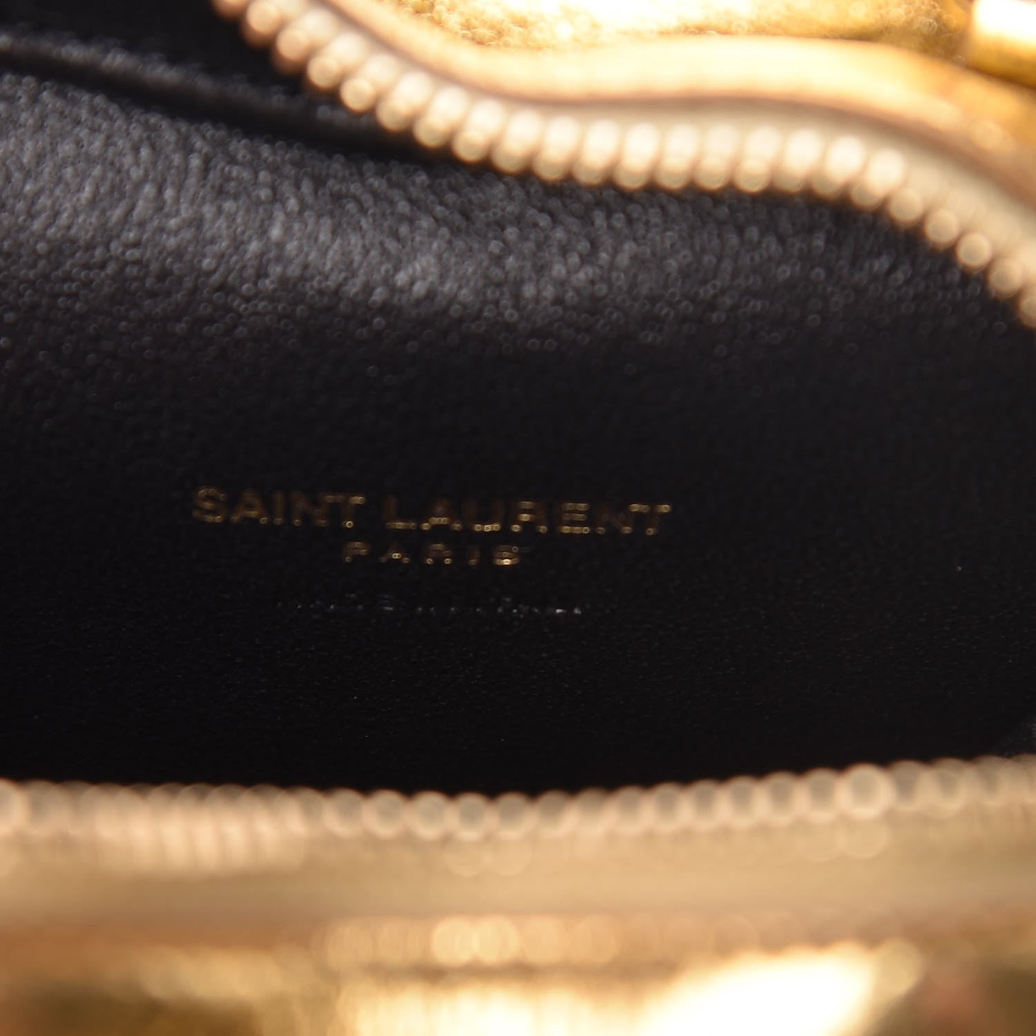 Saint Laurent Metallic Calfskin Matelasse Chevron Monogram Small Love Heart Chain Bag Gold 6 of 10