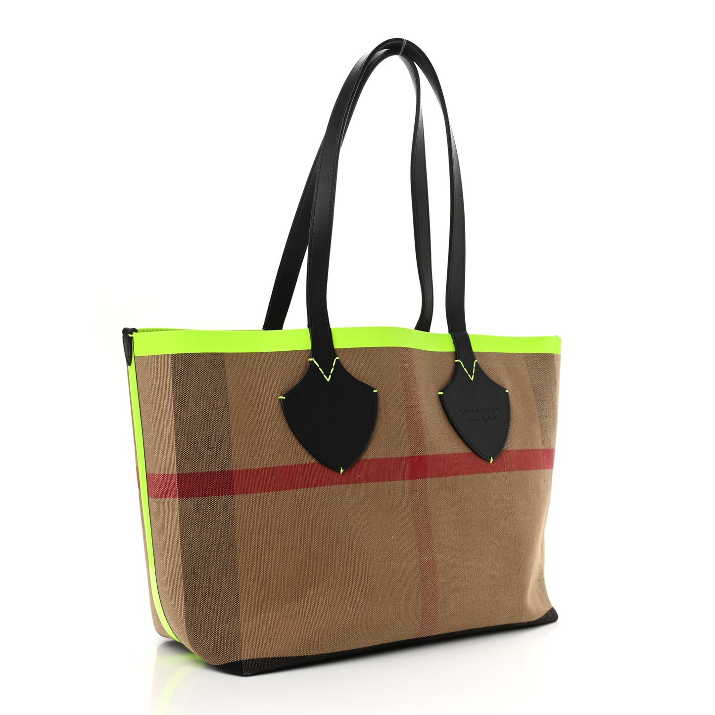 Canvas Mega Check The Giant Reversible Tote Black Neon Yellow
