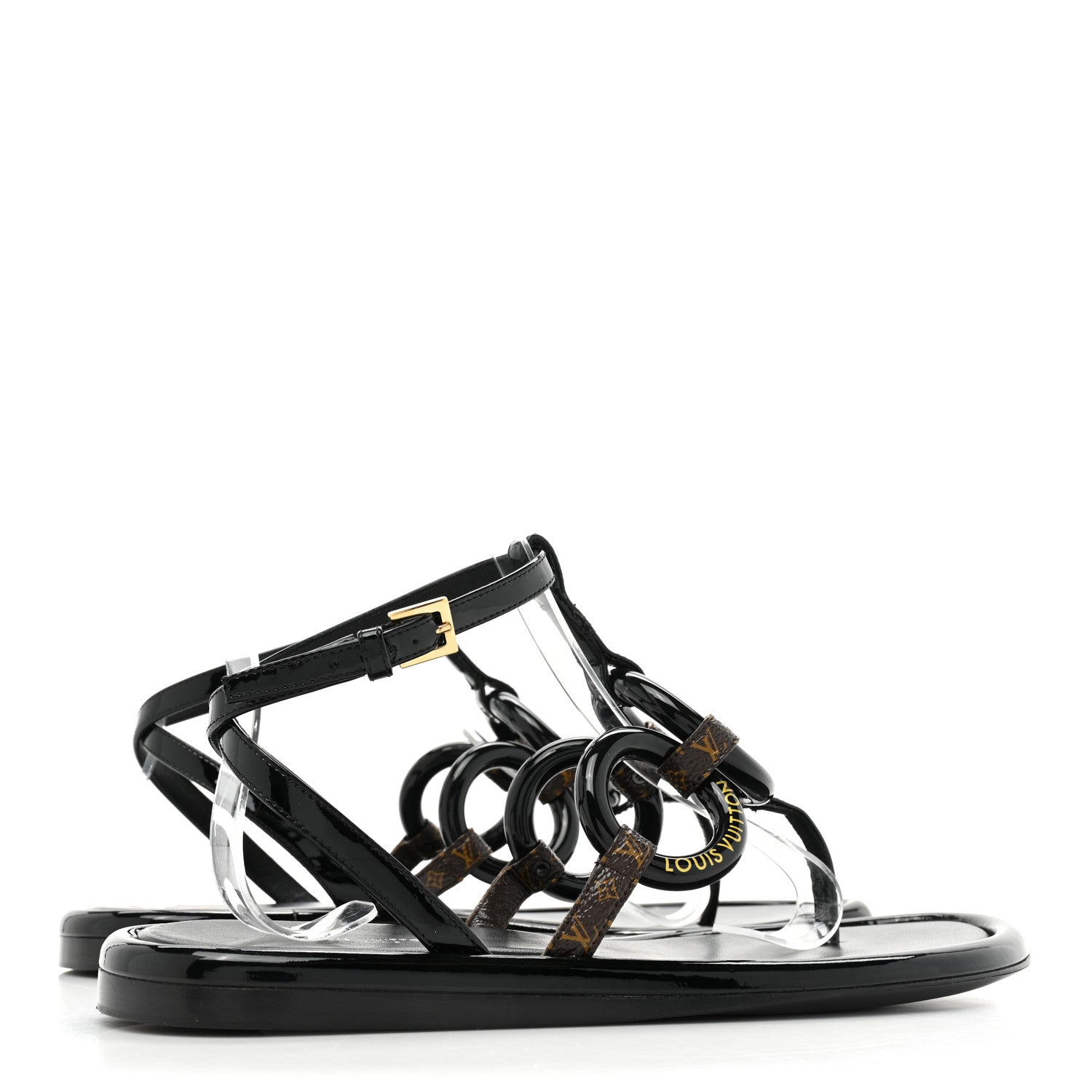 Louis Vuitton Patent Monogram Vedette Mule Sandals 36 Black 4 of 7