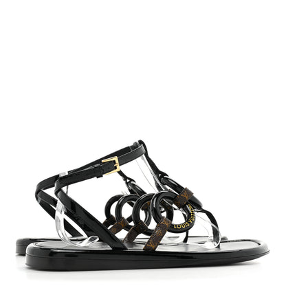 Louis Vuitton Patent Monogram Vedette Mule Sandals 36 Black 4 of 7
