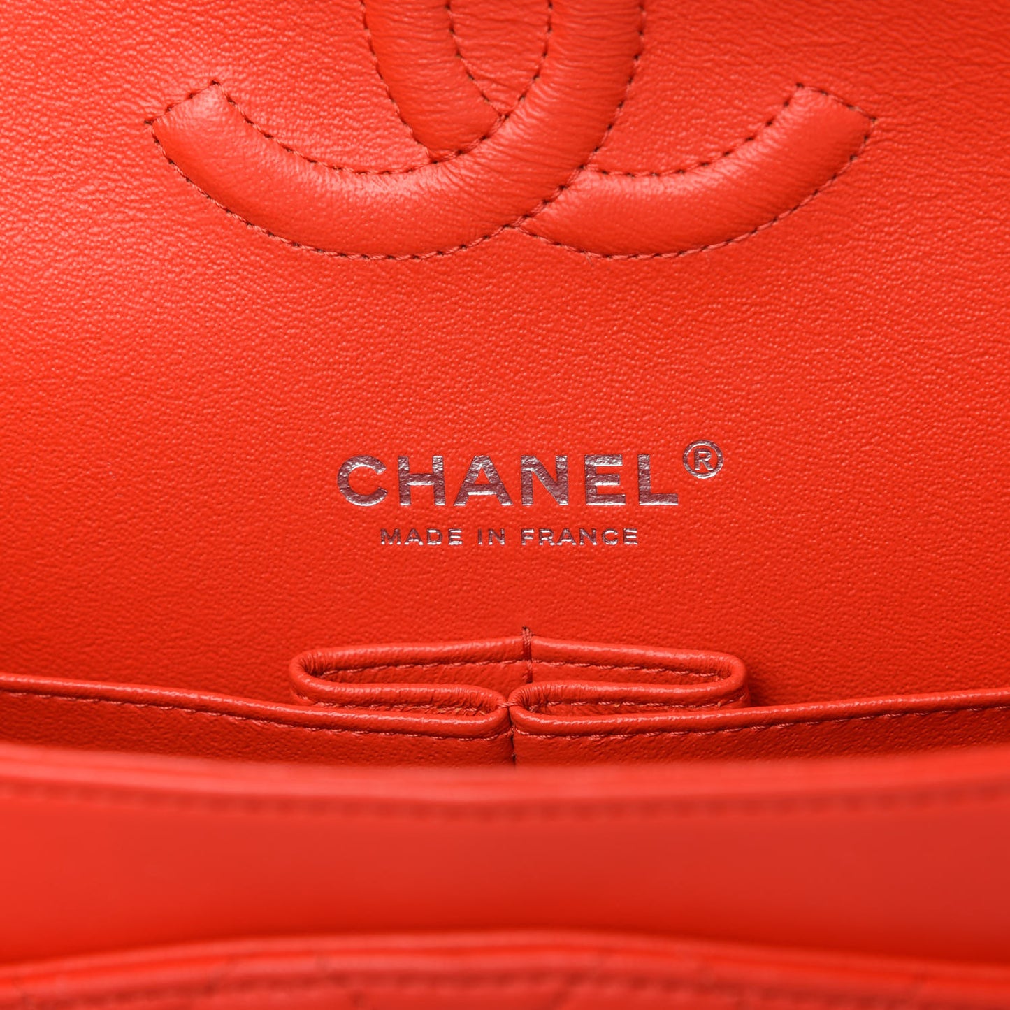 Lambskin Quilted Medium Double Flap Red