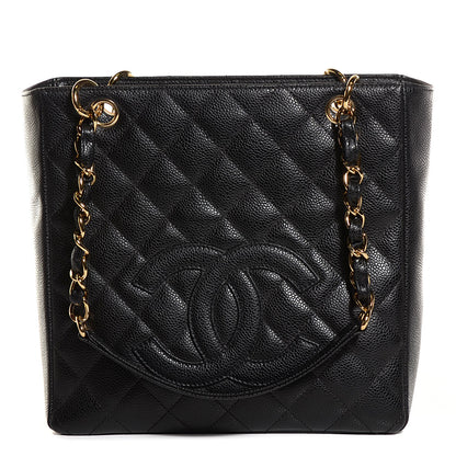Chanel Caviar Quilted Petit Shopping Tote PST Black 1 of 7