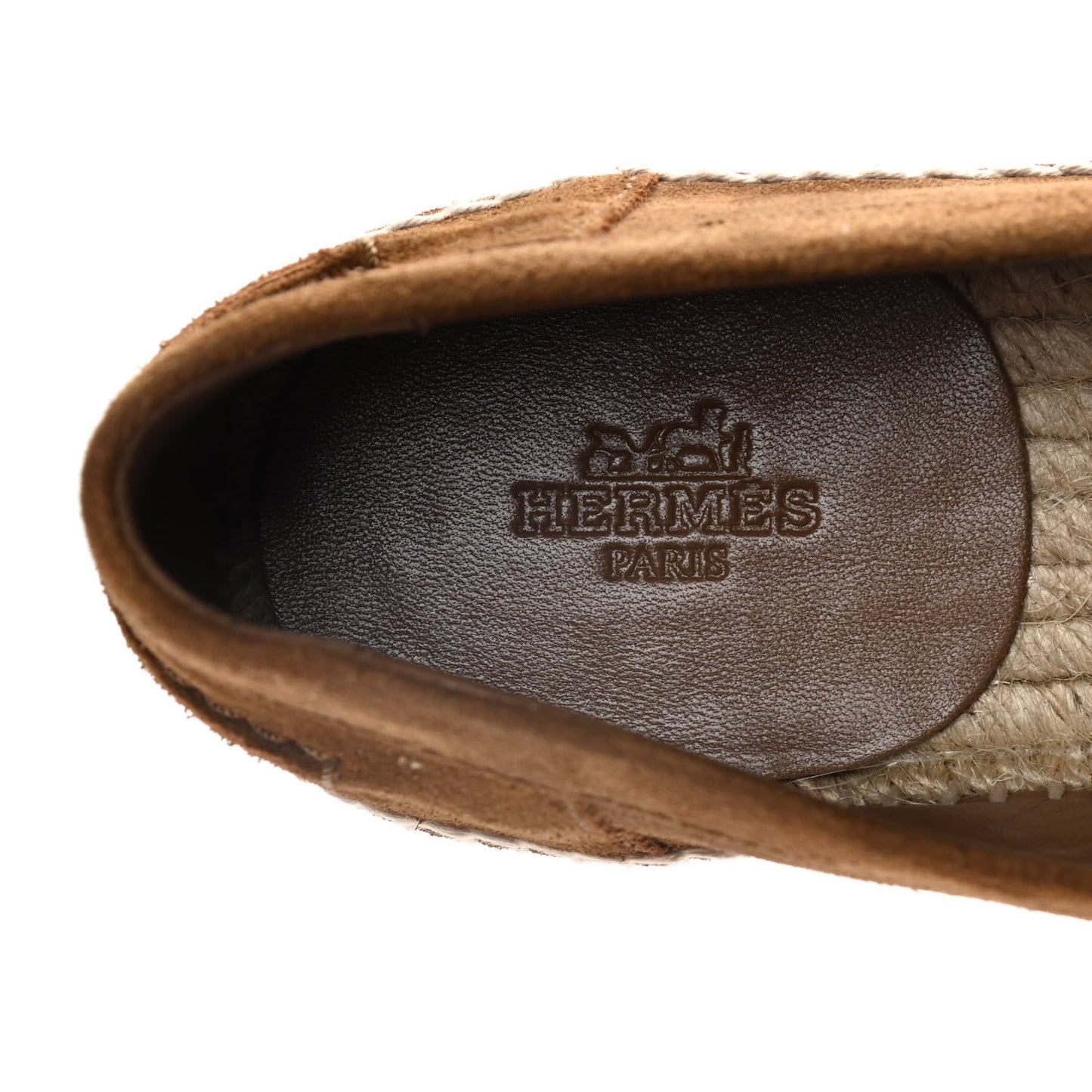 Suede Calfskin Womens Trip Espadrilles 40 Brun Fume