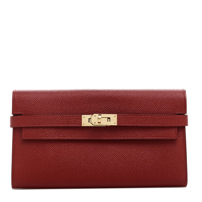 Hermes Epsom Kelly Longue Wallet Rouge Grenat 1 of 13