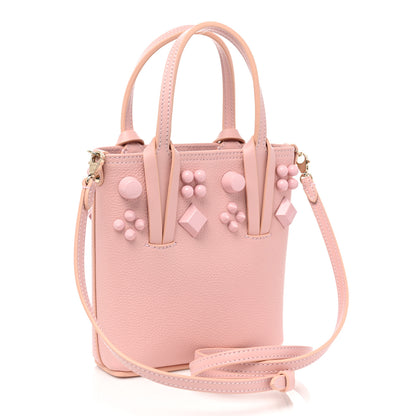 Christian Louboutin Calfskin Empire Spike Studded Mini North South Cabata Tote Rosy 2 of 8