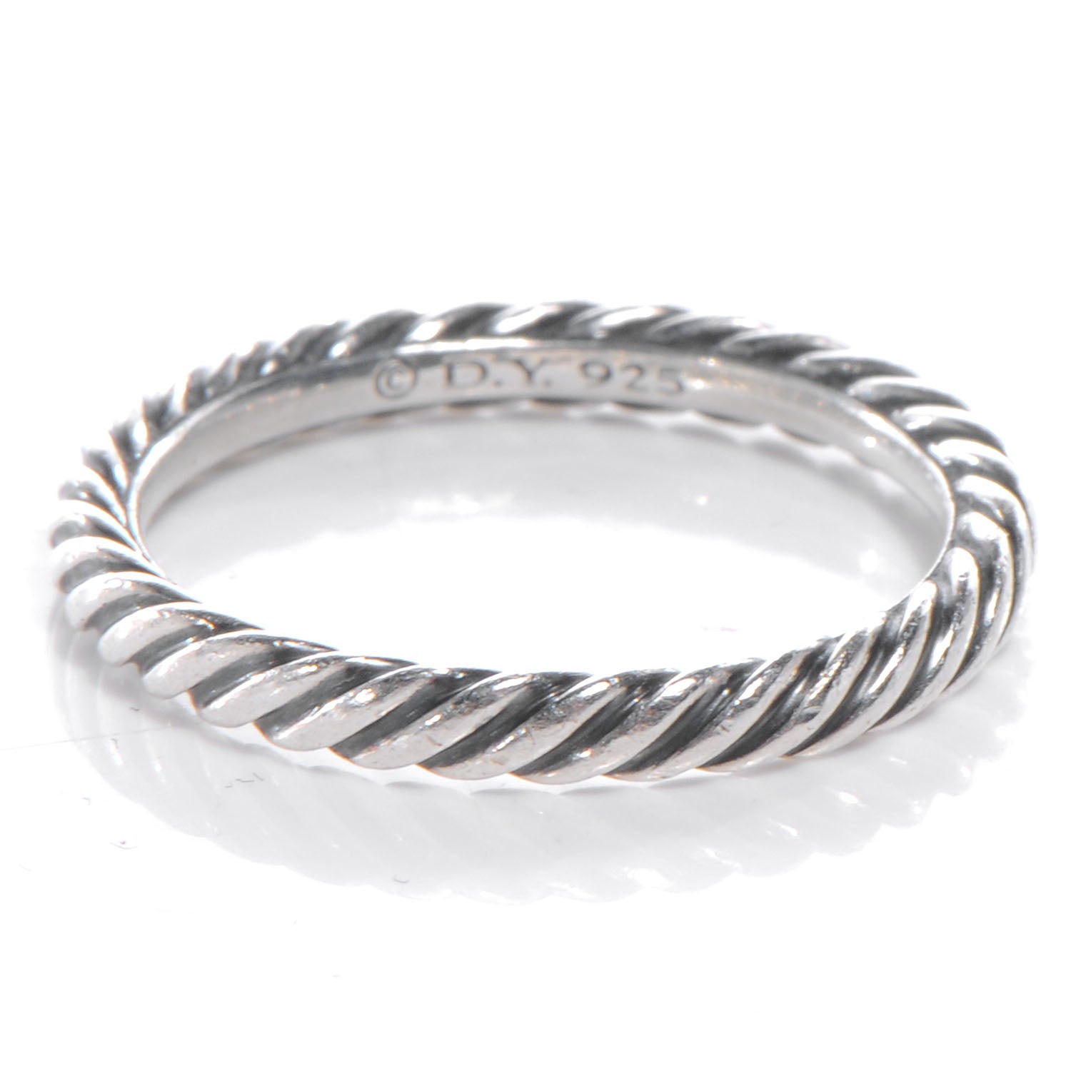 David Yurman Sterling Silver Cable Classics Band Ring 54 7 3 of 4