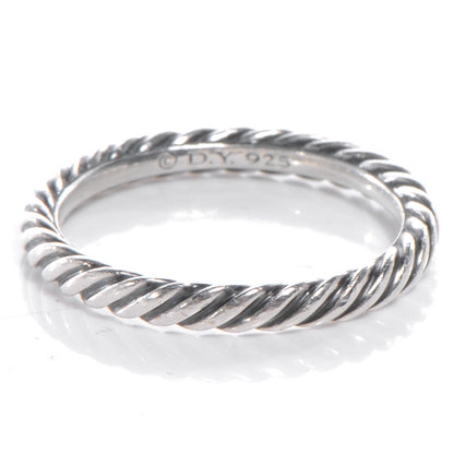 David Yurman Sterling Silver Cable Classics Band Ring 54 7 3 of 4