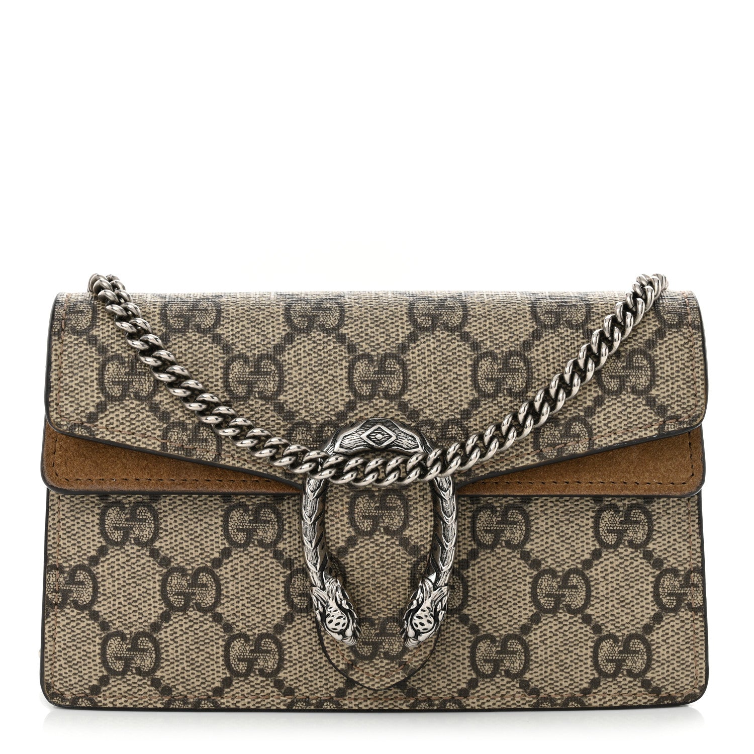 Gucci GG Supreme Monogram Super Mini Dionysus Shoulder Bag Taupe 1 of 11