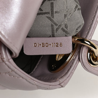 Christian Dior Metallic Lambskin Cannage Mini Lady Dior Lotus 7 of 10