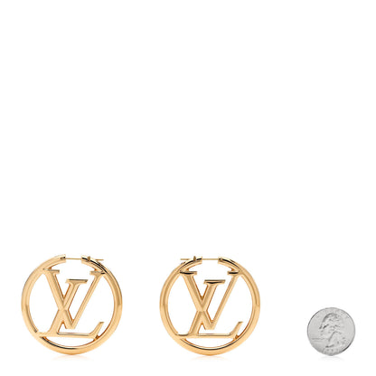 Louis Vuitton Metal Louise Hoop Earrings Gold 2 of 5