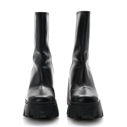 Miu Miu Calfskin Zip Lug Sole Boots 35 Black 3 of 9