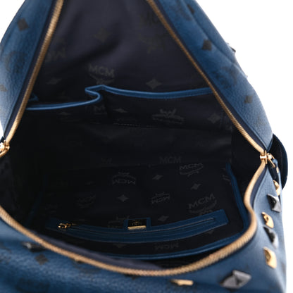 MCM Visetos Studded Medium Stark M Backpack Blue 5 of 9