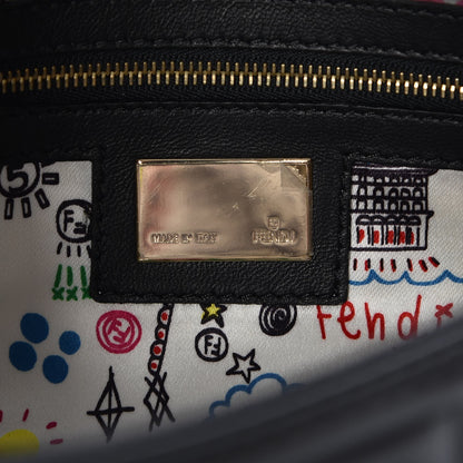 Fendi Nappa Logo Embossed Baguette Black 6 of 7