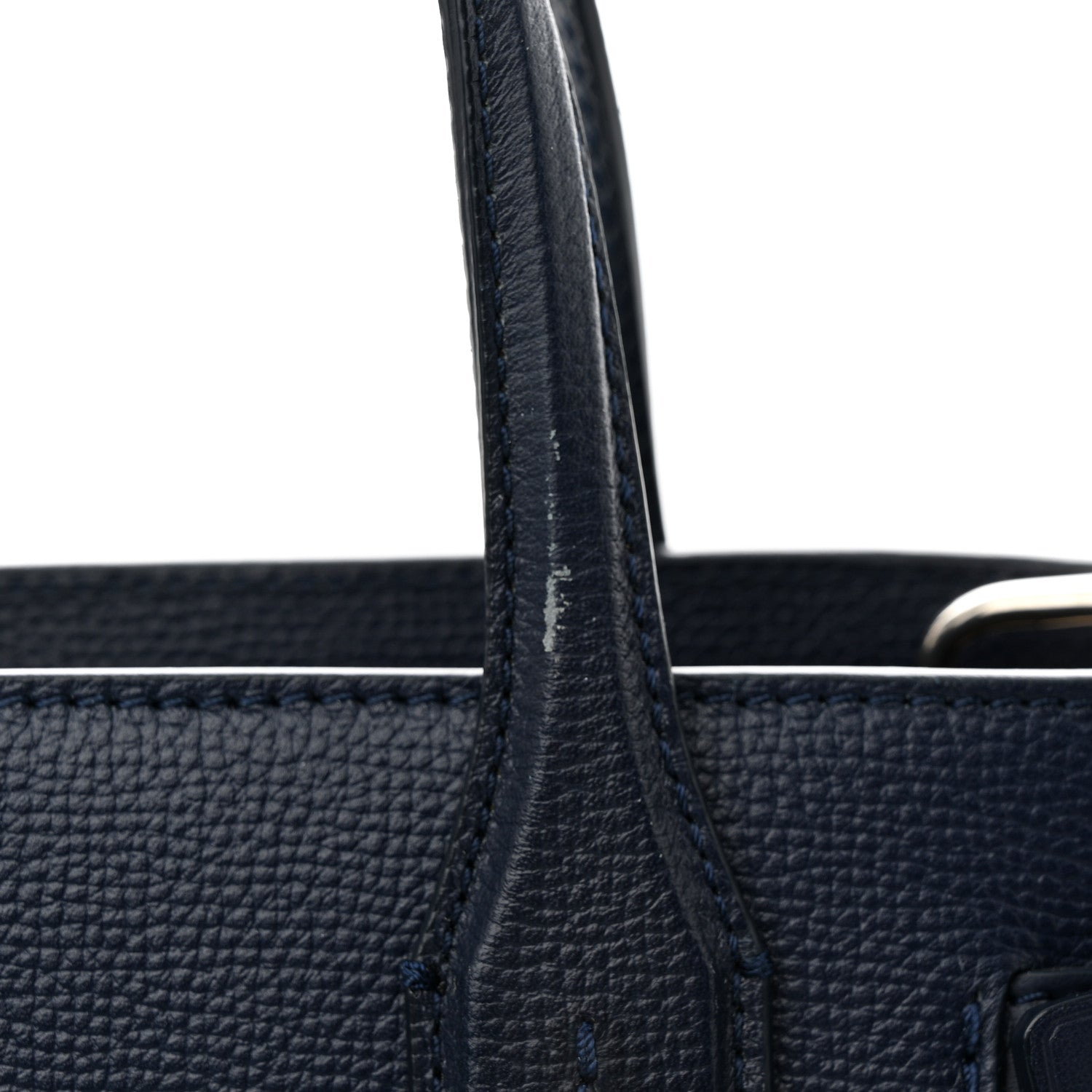 Burberry Grainy Calfskin House Check Small Banner Tote Regency Blue 11 of 13