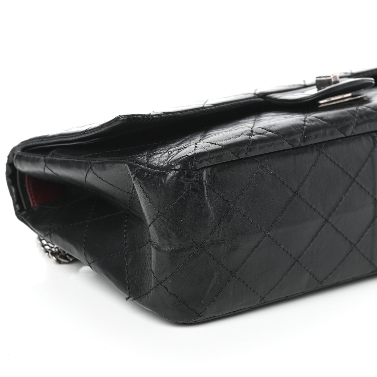 Aged Calfskin Quilted 2.55 Reissue 227 Flap Black