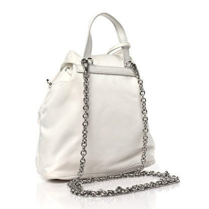 Prada Nylon Vela Mini Crossbody Backpack White 3 of 12