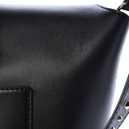 Valentino Garavani Calfskin Rockstud Medium Demilune Double Handle Satchel Black 16 of 23