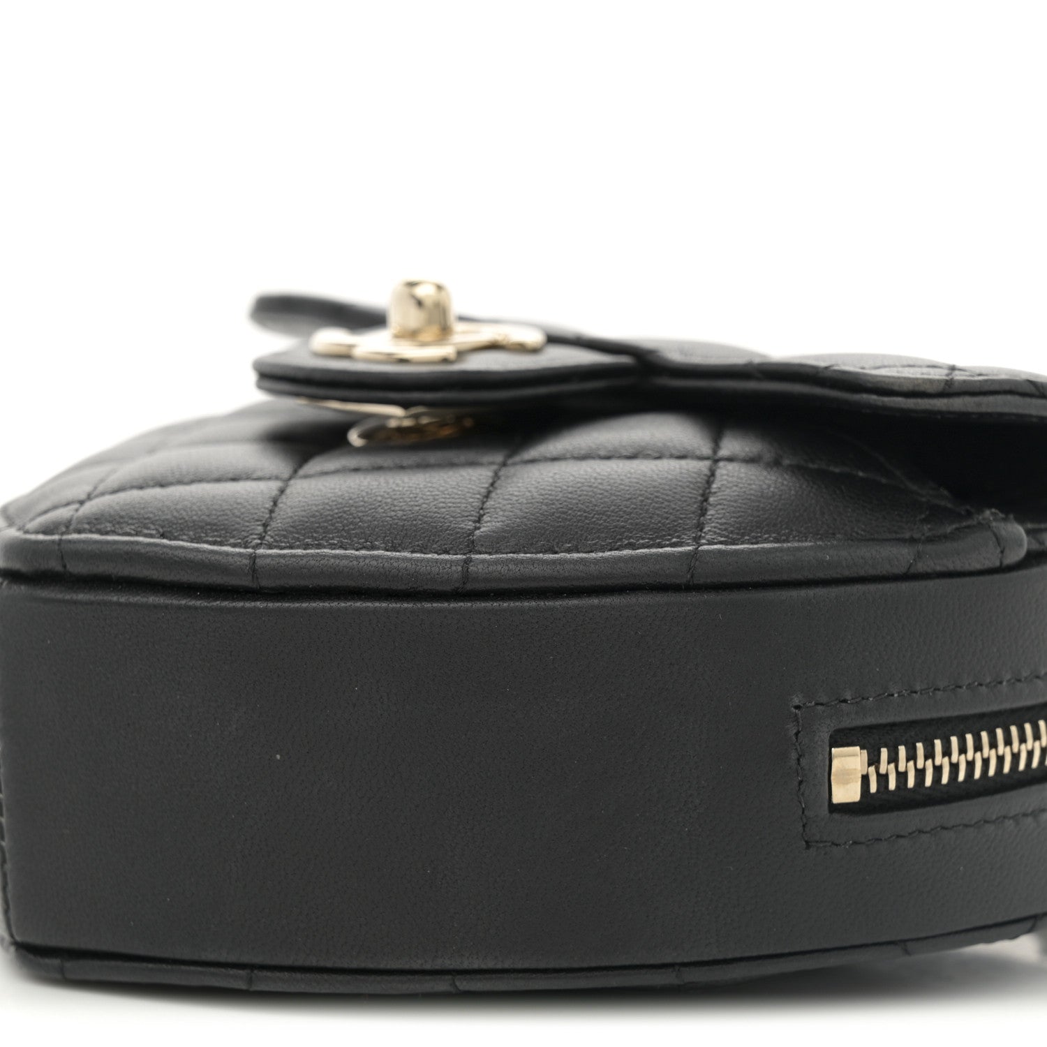 Chanel Lambskin Quilted CC In Love Heart Clutch With Chain  Black 10 of 11