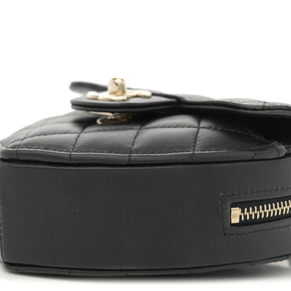 Chanel Lambskin Quilted CC In Love Heart Clutch With Chain  Black 10 of 11