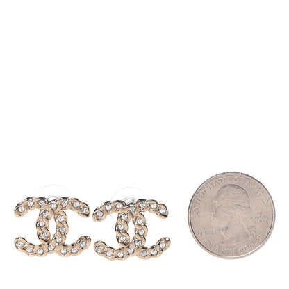 Chanel Crystal Pearls Coronation CC Earrings Gold 2 of 5