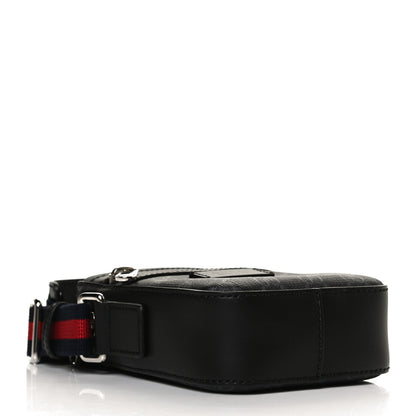 Gucci GG Supreme Monogram Appia Calfskin Web Small Camera Messenger Bag Black Grey 4 of 12