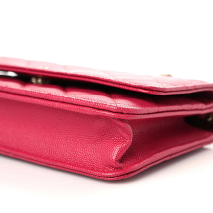 Chanel Caviar Quilted Wallet On Chain WOC Dark Pink 6 of 12