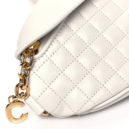 Celine Calfskin Quilted C Charm Belt Bag White 8 of 9