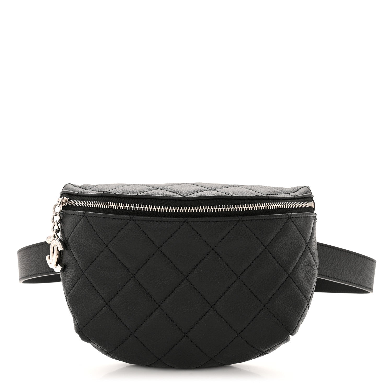 Chanel Grained Calfskin Quilted Waist Belt Bag Black 1 of 10