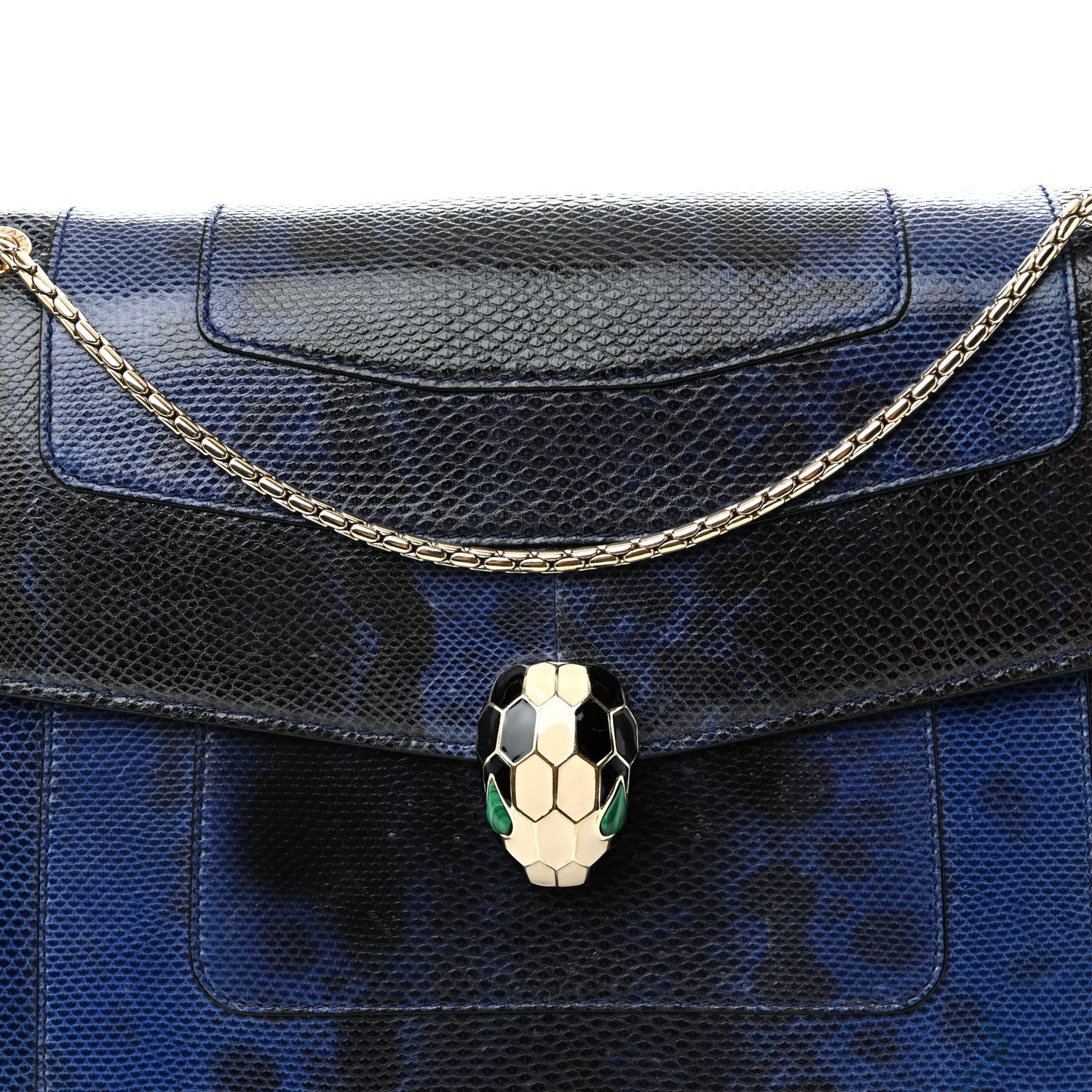 Bulgari Shiny Karung Medium Serpenti Forever Crossbody Bag Dark Blue 8 of 10