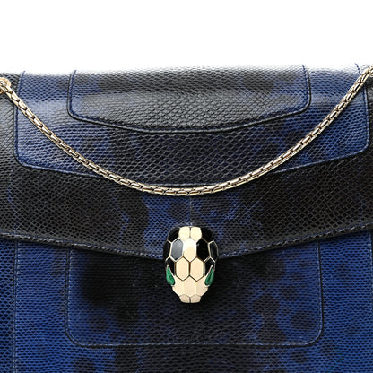 Bulgari Shiny Karung Medium Serpenti Forever Crossbody Bag Dark Blue 8 of 10