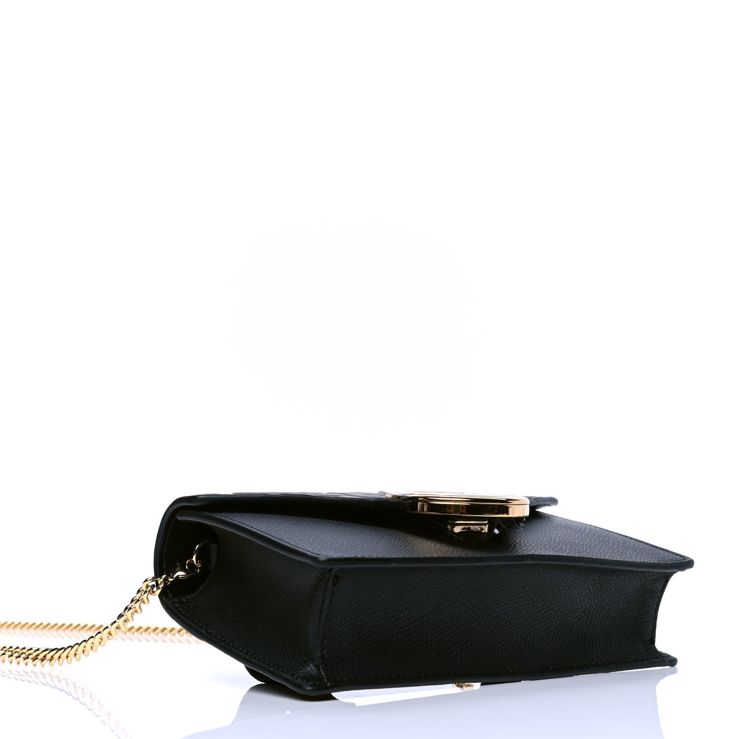 Fendi Vitello Cruise F is Fendi Bi-Color FF 1974 Embossed Envelope Belt Bag Maya Black 3 of 4