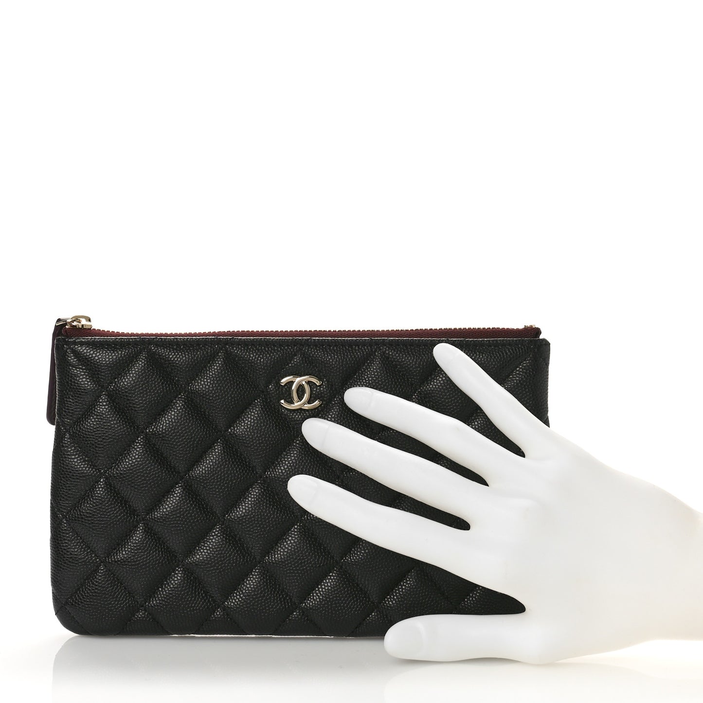 Caviar Quilted Cosmetic Case Black