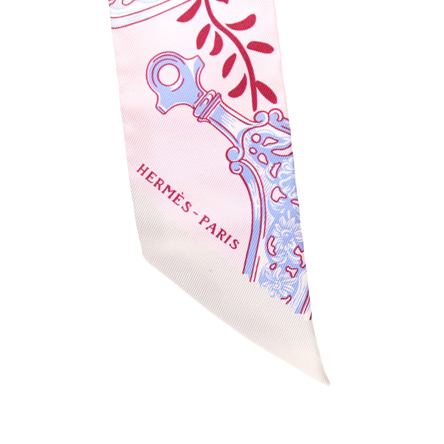 Hermes Silk Etriers Remix Twilly Rose Pale Bordeaux 6 of 7