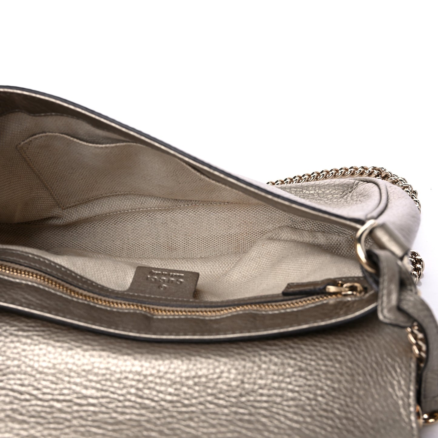 Metallic Cellarius Calfskin Medium Soho Flap Crossbody Sasso