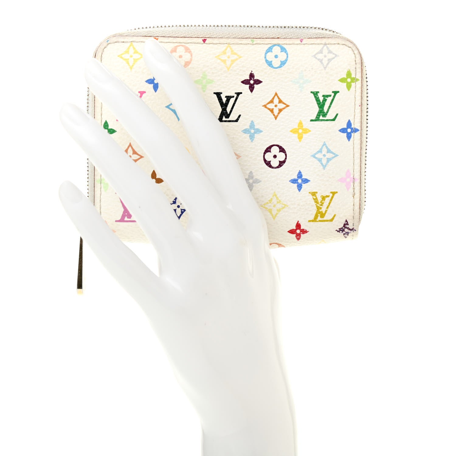 Louis Vuitton Monogram Multicolor Zippy Coin Purse Wallet White 2 of 11