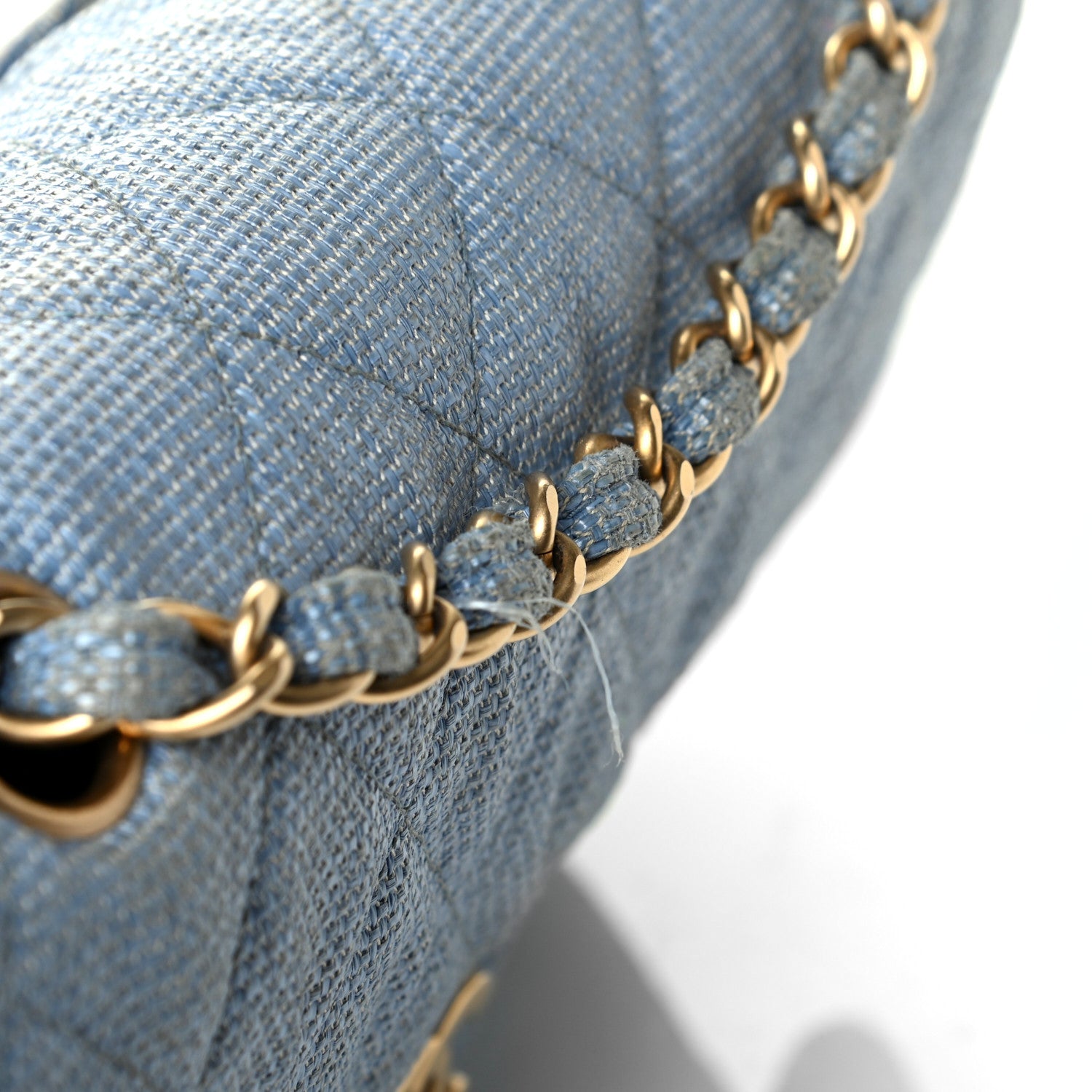 Chanel Tweed Quilted Small Double Flap Blue 5 of 8