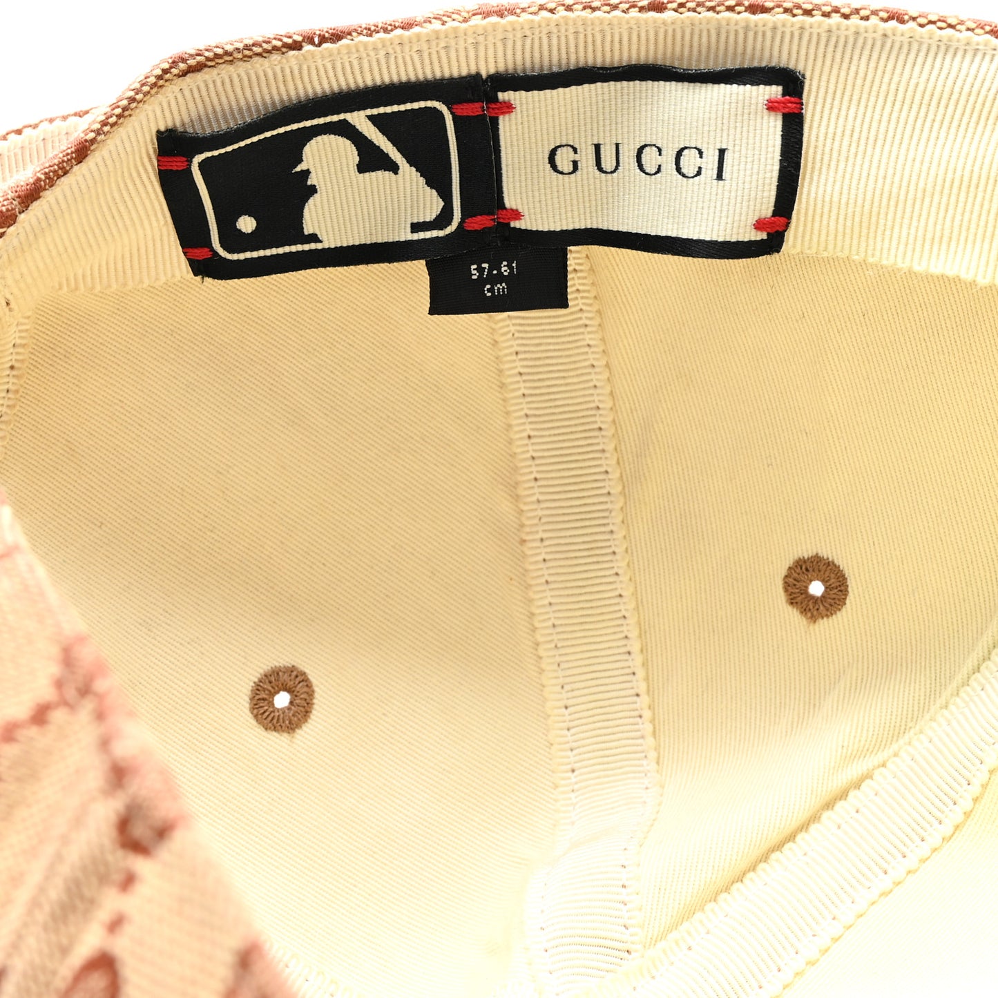 X MLB Monogram NY Yankees Baseball Hat 57-61 Beige Ruggine