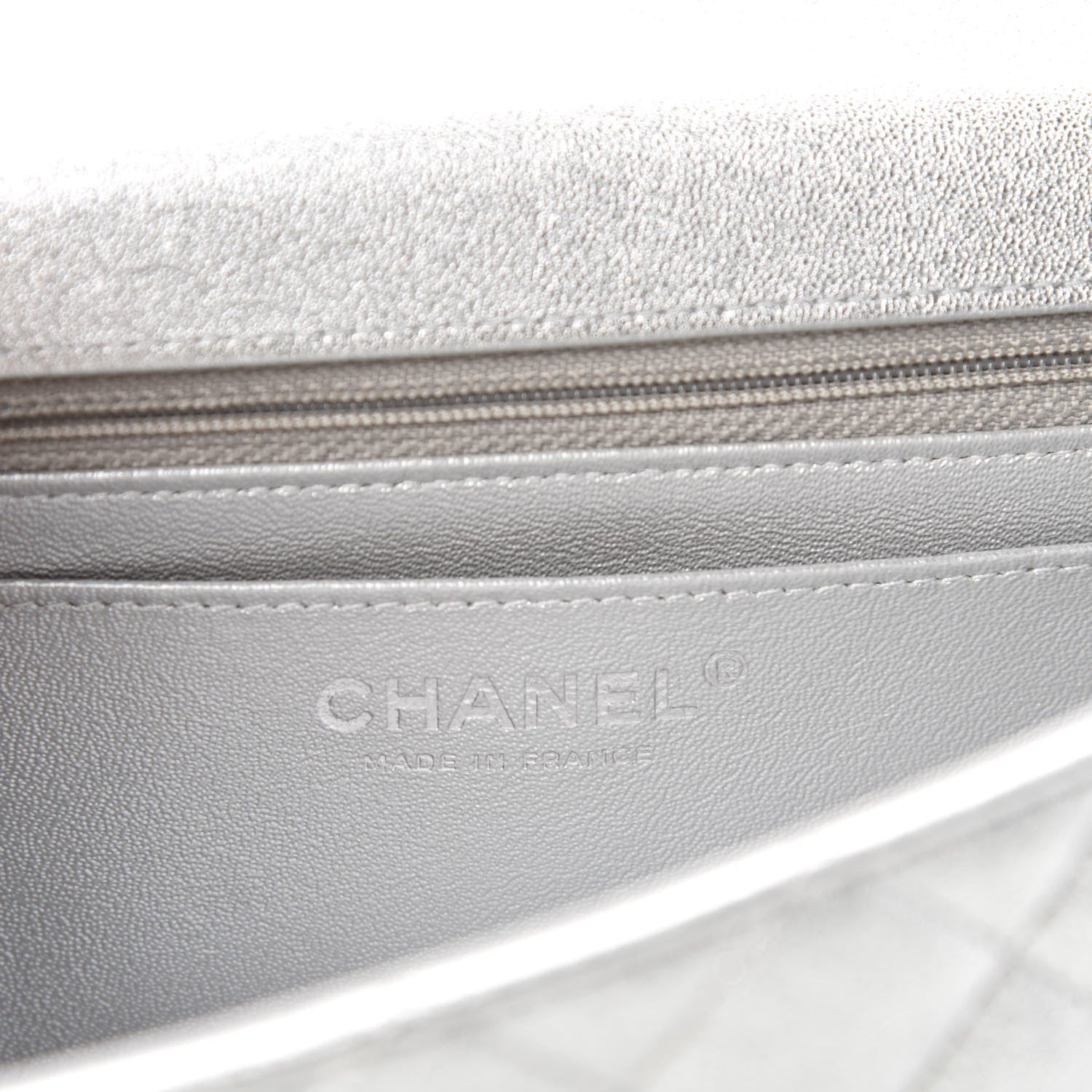 Chanel Metallic Lambskin Quilted Mini Rectangular Flap Silver 8 of 11