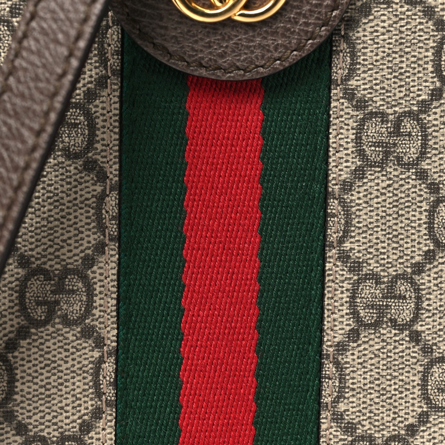 Gucci GG Supreme Monogram Web Mini Ophidia Round Shoulder Bag Brown 8 of 10